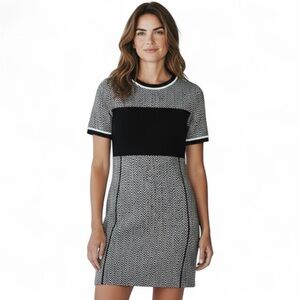 Topshop Black and White Zigzag Mini Dress NWOT 4